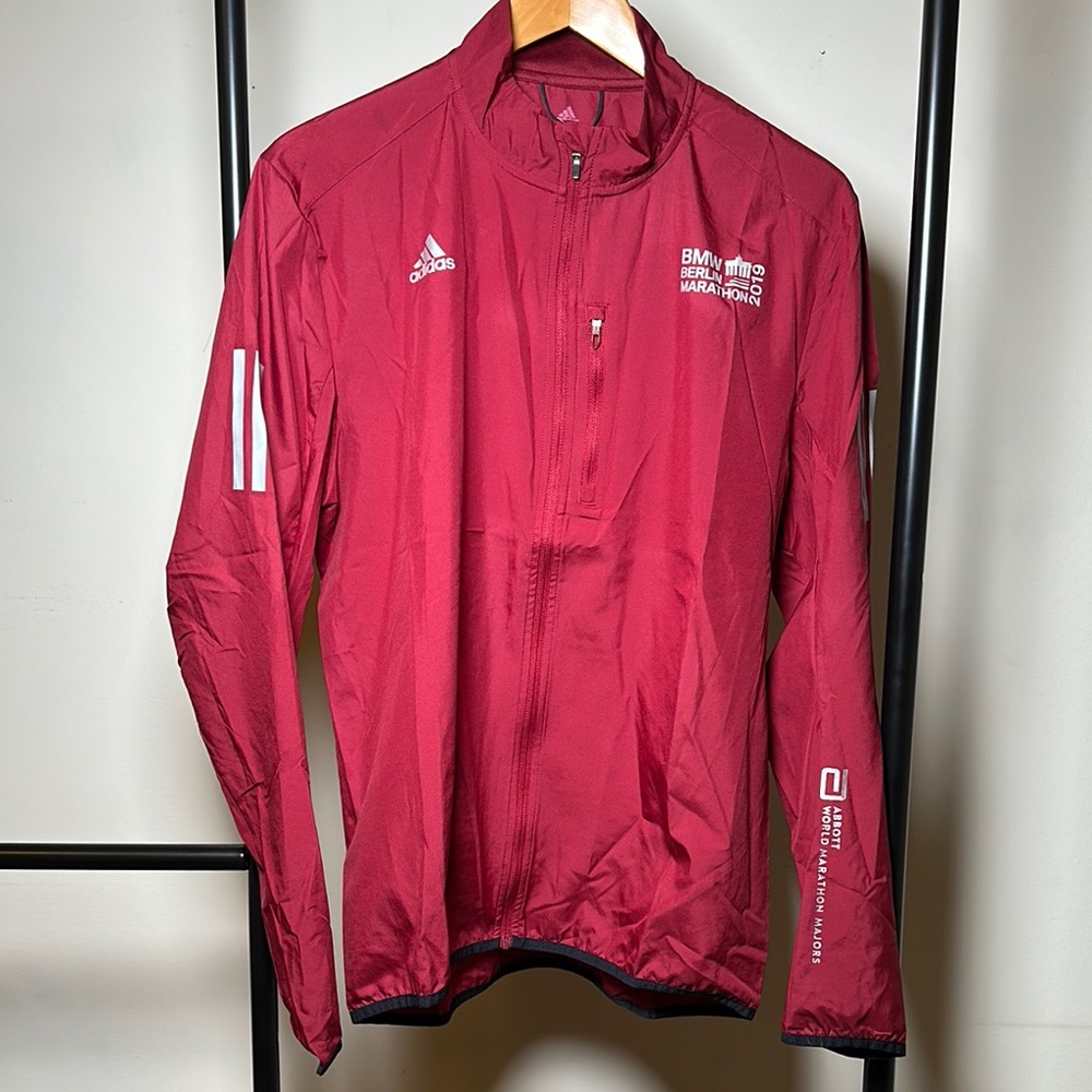 Adidas BMW Berlin 2019 Marathon Red Performance Jacket with Lightweight Design